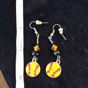 Softball earrings